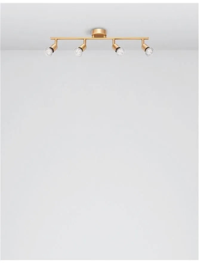 Plafonirea cu 4 spoturi design minimalist LUP aurie