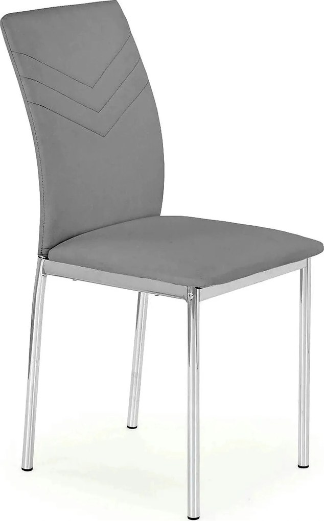 Scaun tapitat K137, gri/crom, piele ecologica/metal, 43X49X92 CM
