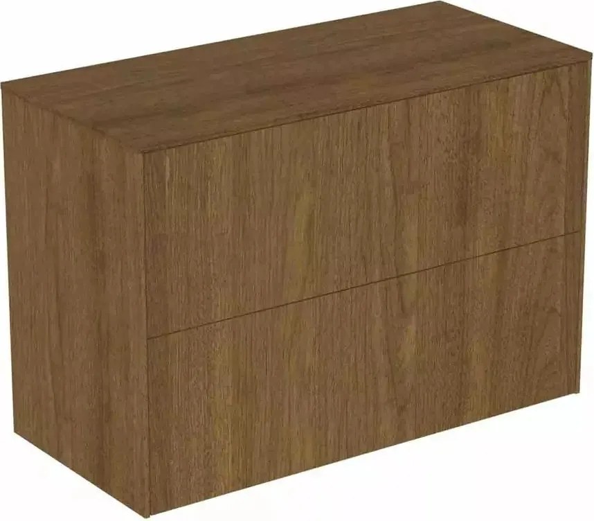 Dulap baza suspendat Ideal Standard Atelier Conca 2 sertare cu blat 80 cm finisaj nuc inchis