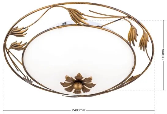 Plafonieră Orion DL 7-509/40 FLEUR 2xE27/60W/230V d. 40 cm bronz