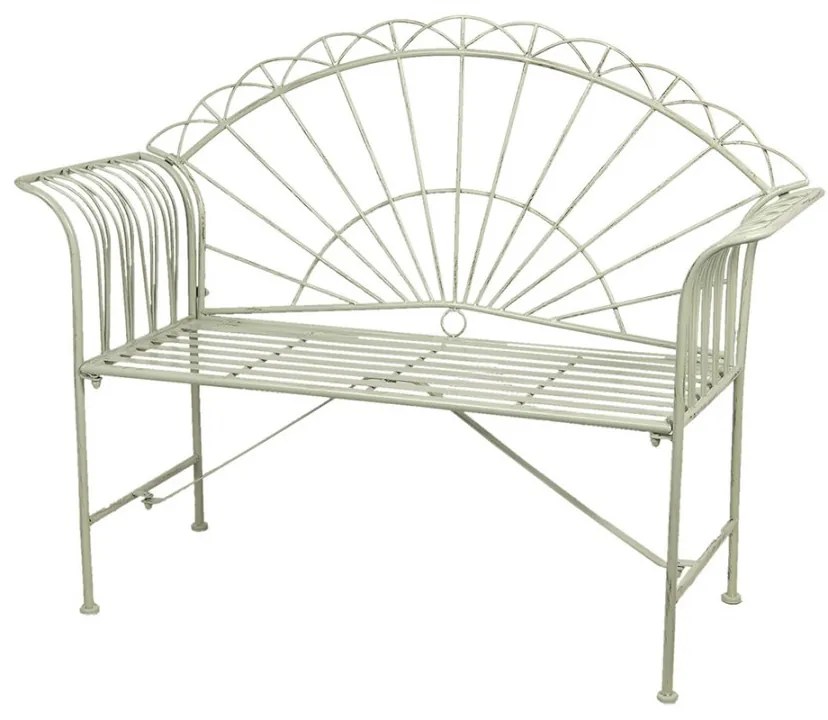 Banca de gradina, verde, din metal, aspect vintage