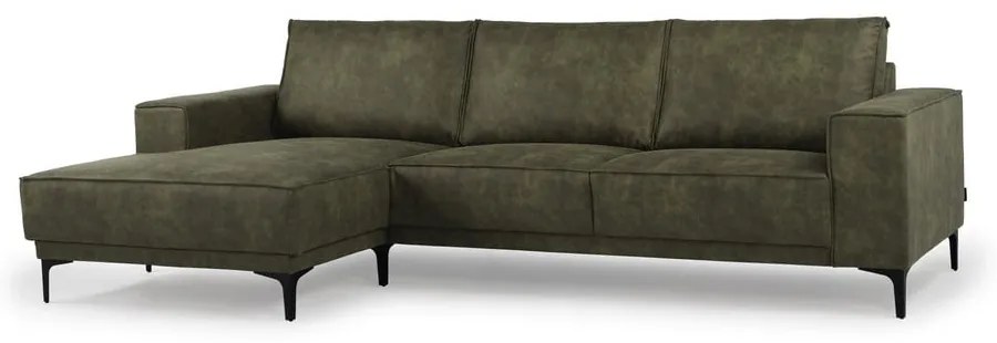 Colțar verde cu tapițerie din imitație de piele (colț pe partea stângă ) Copenhagen – Scandic