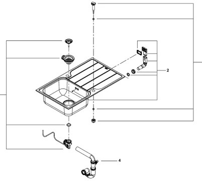 GROHE 31571SD1 - Chiuvetă K500 860 × 500 mm, inox