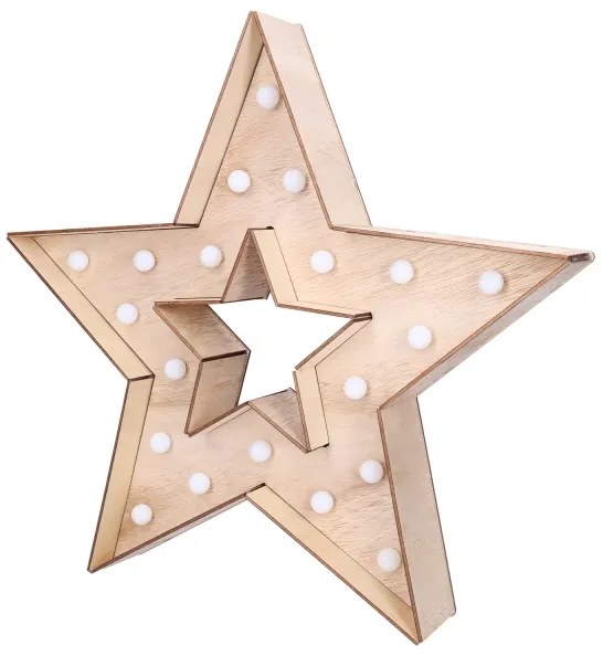 Brilagi - Decorațiune LED de Crăciun, stea, 38 x 40 cm, alimentare 2x AA