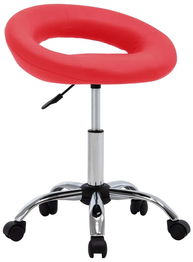 333279 vidaXL Scaune de sufragerie pivotante 2 buc. roșu piele artificială
