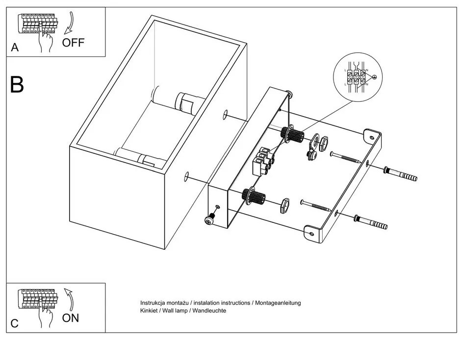 Aplică Sollux Geo Maxi, negru