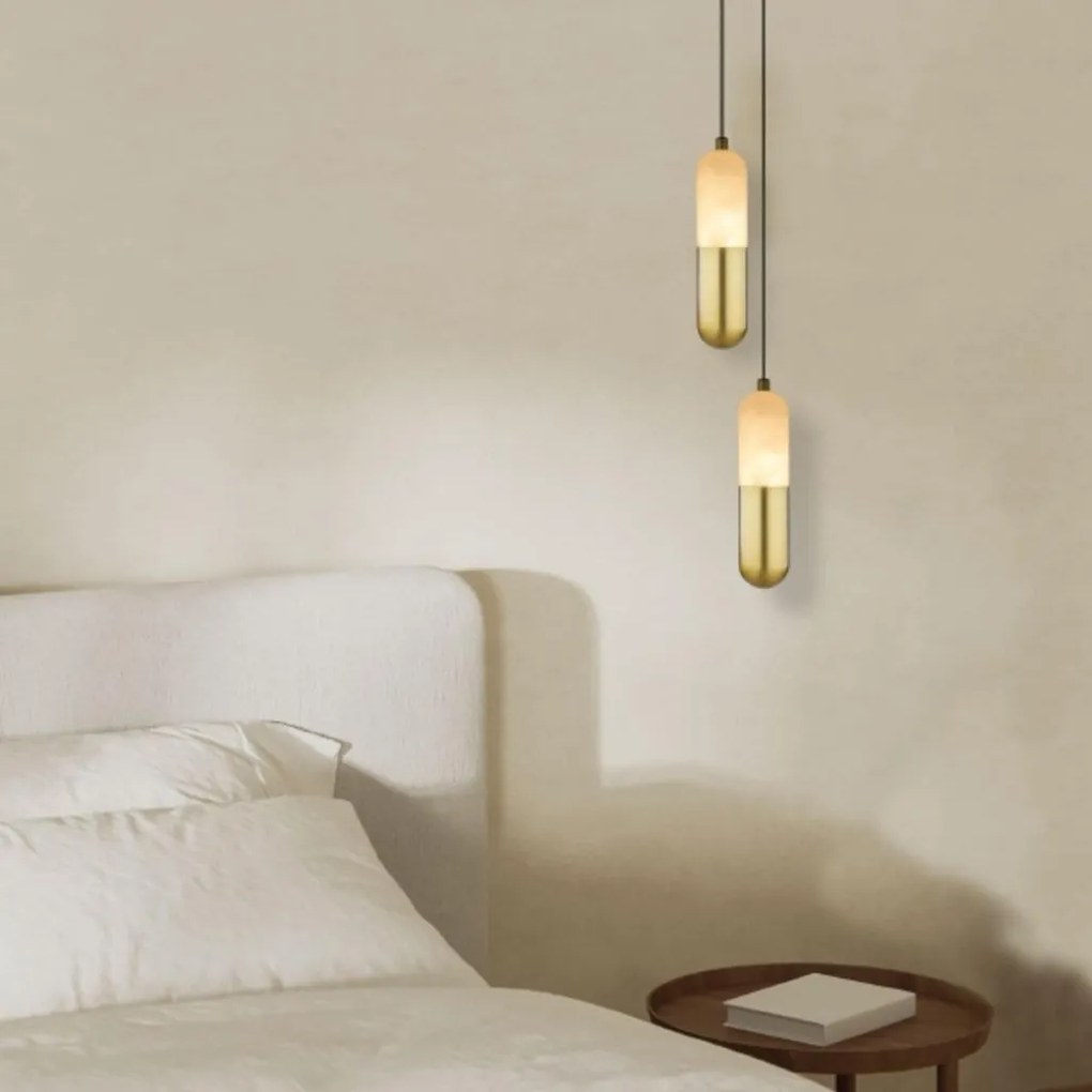 Pendul LED, 7W, 3000K, ALABASTER- BRONZE, ZB-2545