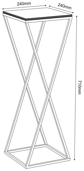 Suport de flori 70x24 cm alb