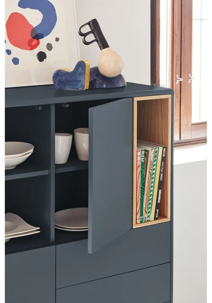 Comodă înaltă gri închis 100x120 cm Corvo - Teulat