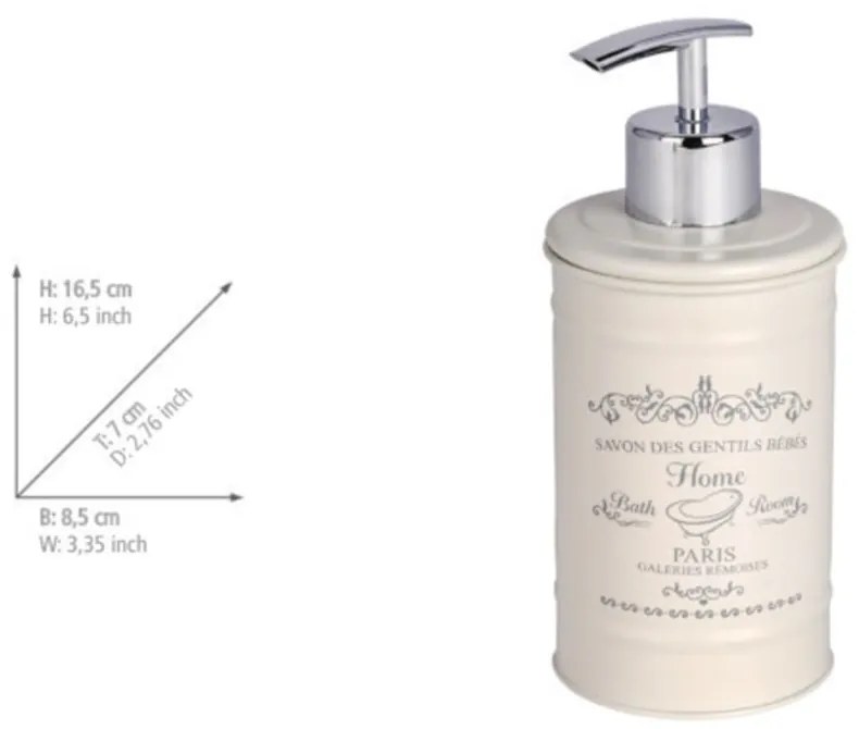 Dozator săpun Wenko Home, bej