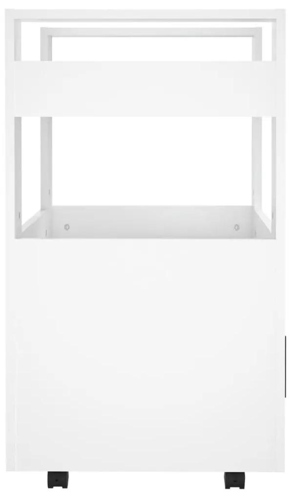 Carucior de birou, alb, 60x45x80 cm, lemn prelucrat Alb
