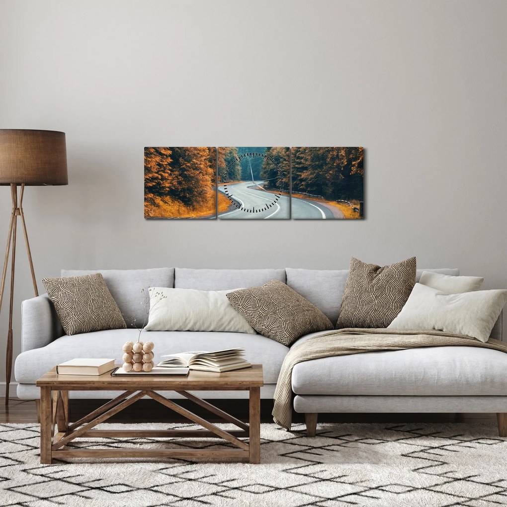 Tablou - Drumul cu serpentine (cu ceas) (90x30 cm)
