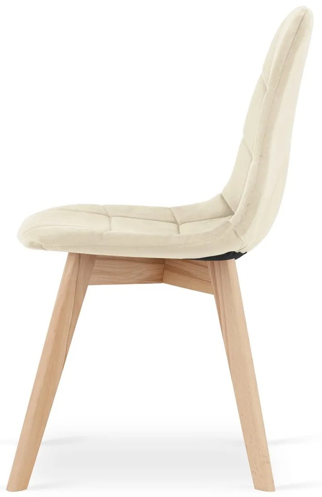 OFERTA Scaun de sufragerie din catifea bej BORA II. calitate secundara