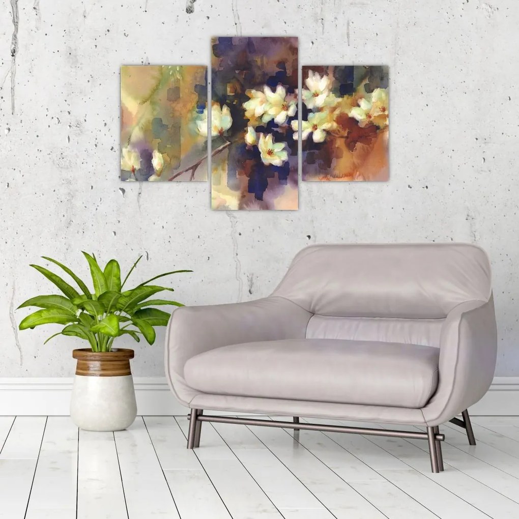 Tablou - Magnolii albe, pictură (90x60 cm)