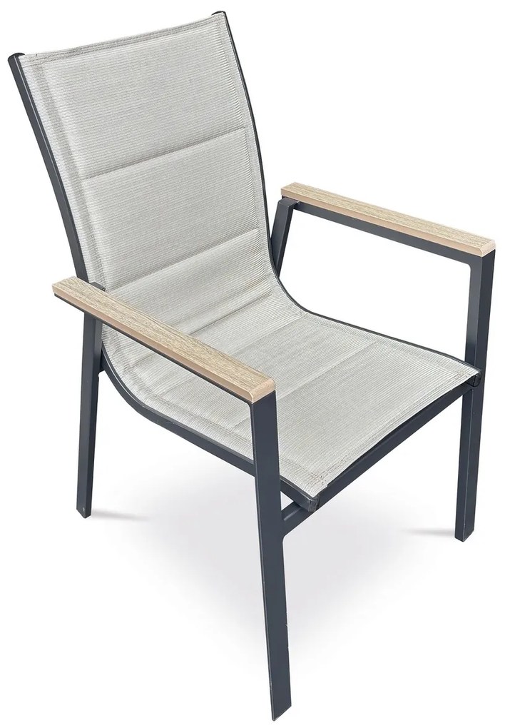 Autronic Scaun de grădină, aluminiu, textil, bej, AZC-S1110 BK