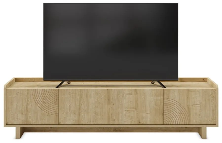 Comodă TV în culoare naturală cu aspect de lemn de stejar 180x45x40 cm Daira – Marckeric