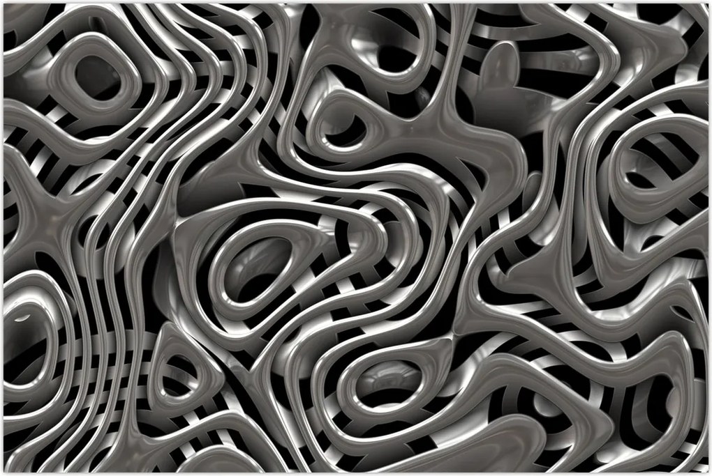 Tablou - Abstractizare metalică (90x60 cm)