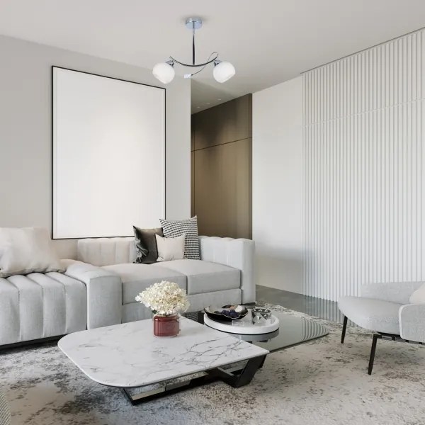 Lustră pe tijă CONNOR 2xE27/15W/230V crom lucios/alb