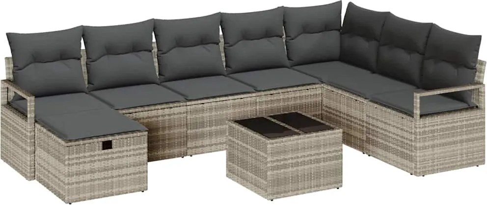 vidaXL Set de canapea cu pernă 5 pcs poliratan