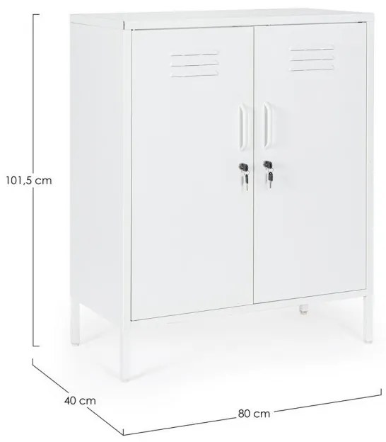 Comoda cu doua usi, alba, 40x80x101.5 cm, Cambridge, Yes