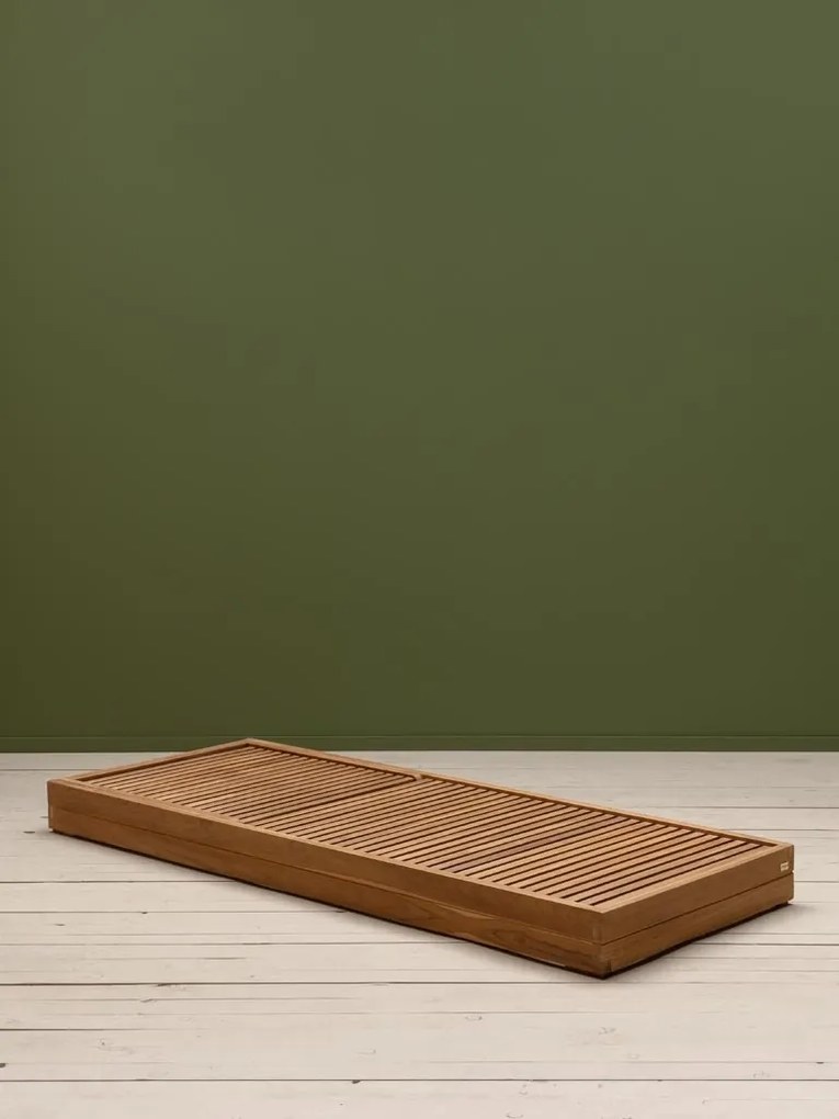 Set Sezlong din Lemn de Tec + Perna Verde "Kipara"