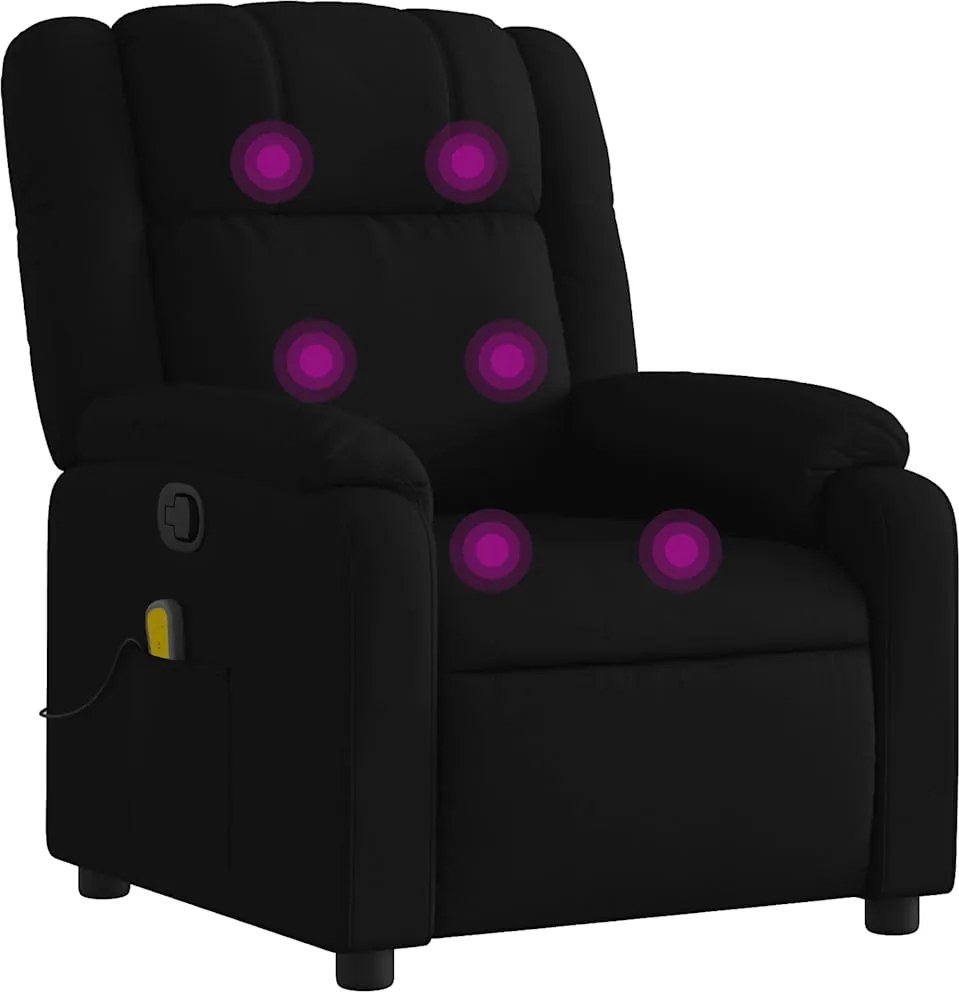 vidaXL Fotoliu de masaj rabatabil, negru, material textil