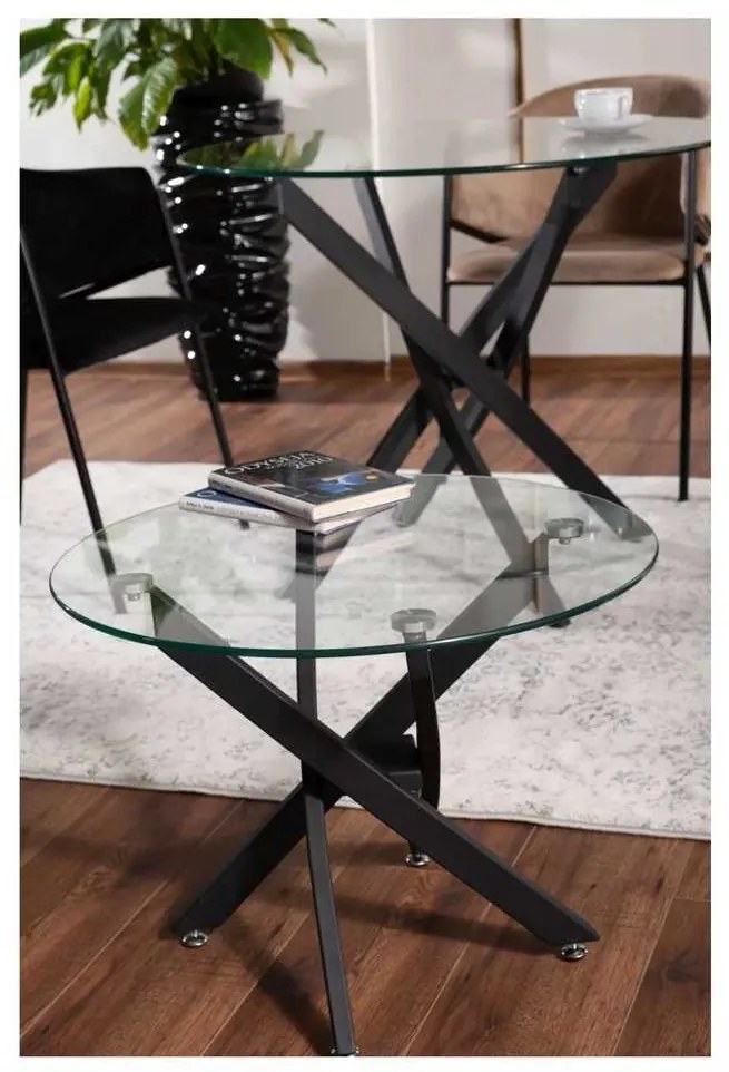 Măsuță de cafea Seward, transparent / negru