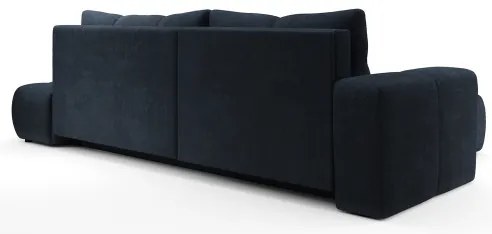 Colțar extensibil ALMADA, tapițat, cu spațiu de depozitare, formă L, varianta stânga, albastru