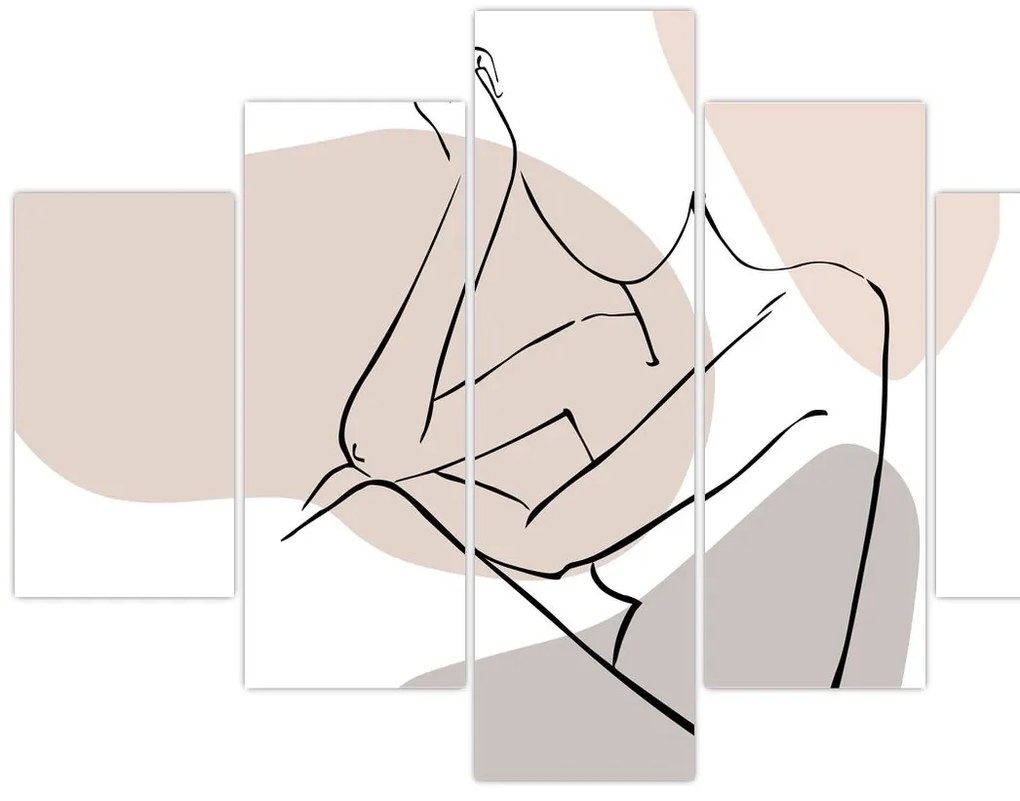 Tablou - Femeie corp linie de artă N⁰1 (150x105 cm)