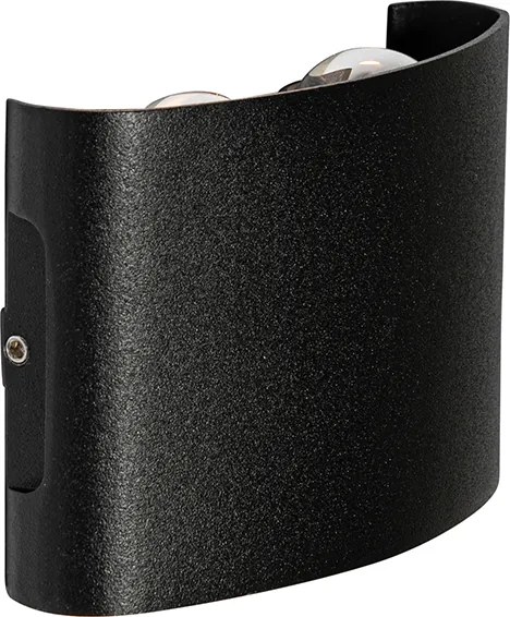 Aplică de perete exterioară neagră incluzând LED 4 lumini IP54 - Silly