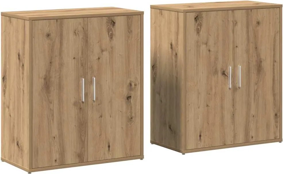 vidaXL Bufet 2 pcs Stejar Artizanal 60 x 31 x 70 cm Lemn compozit