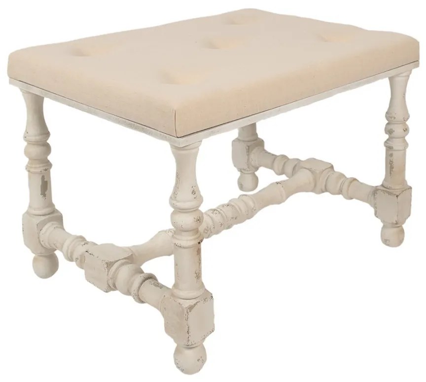 Taburet brocante, bej, stofa, 62x47x46 cm