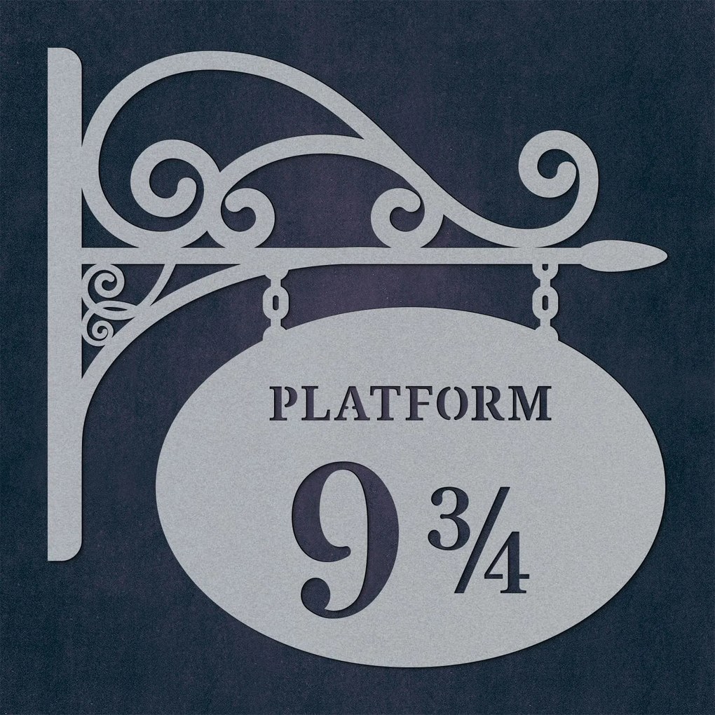 DUBLEZ | Decorațiune din lemn pentru ușă - Platform 9 și 3/4