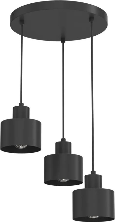 Lustră suspendată pe cablu PARKLA 3xE27/15W/230V neagră