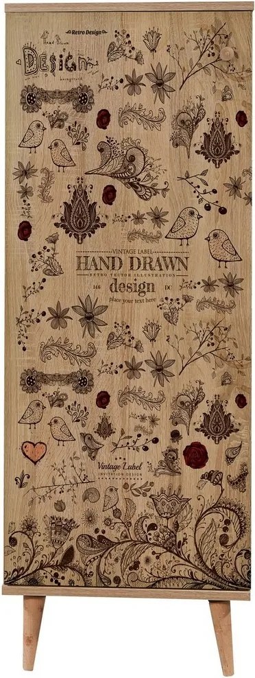 Dulap pentru pantofi Mega Birds Sonoma Oak