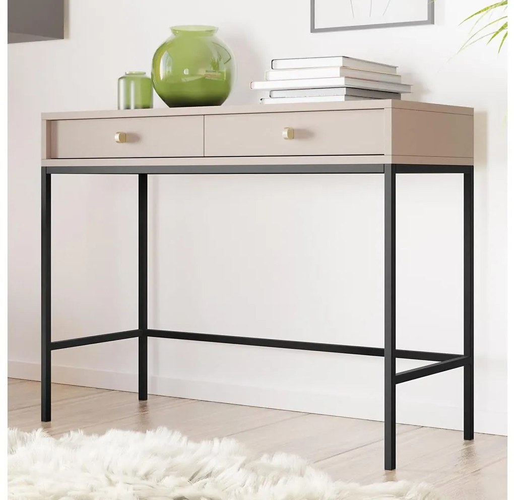 Consolă MONO 78 x 104 cm, bej/negru