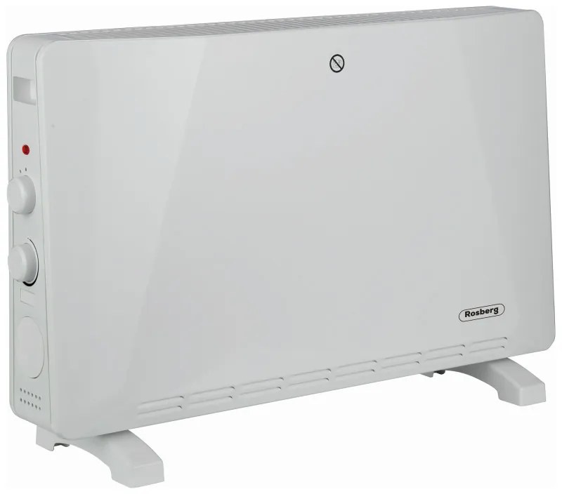 Convector de podea Rosberg R51974E, 2500W, 3 trepte, Termostat, Oprire automata, Alb