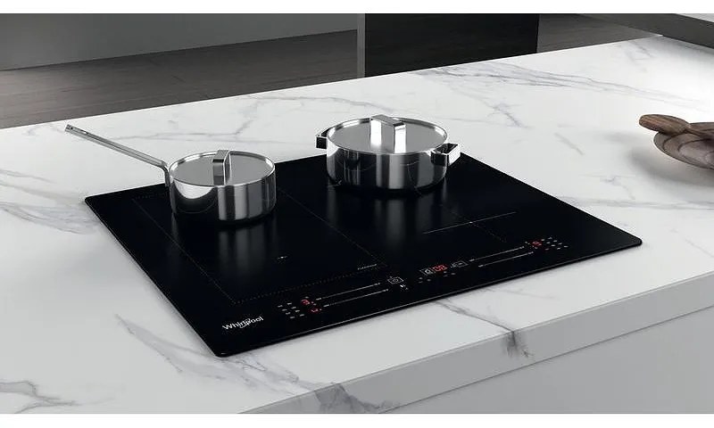 Plita vitroceramica incorporabila Whirlpool WL S7960 NE, 7200W, 4 zone, 18 trepte, FlexiCook, Timer, Inductie, Negru