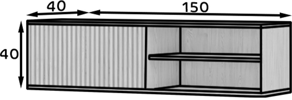 OFERTA Comoda TV de perete ENTSIAN 150x40cm, stejar artisan II. calitate