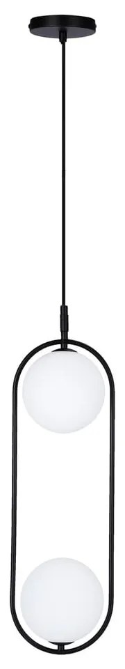 Lustră neagră cu abajur din sticlă 18.5x15 cm Cordel – Candellux Lighting