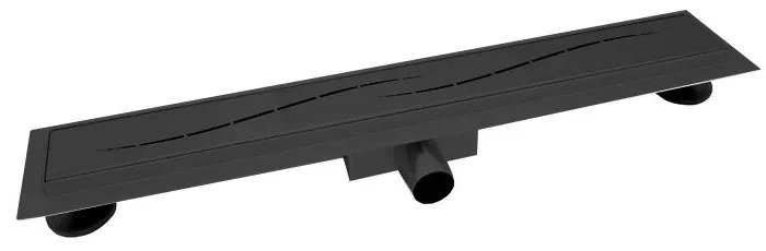 Burela negru mat scurgere de duș liniară, 50 cm