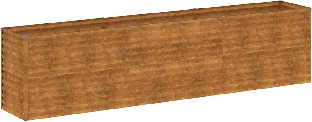 vidaXL Pat de grădină înălțat 291x50x69 cm, oțel corten