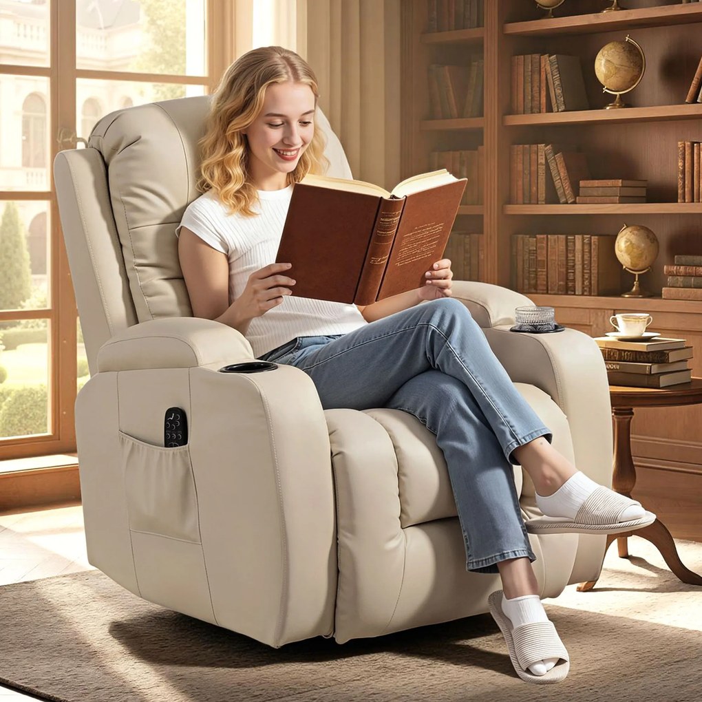 Homcom Fotoliu Relax – Rabatabil cu Masaj &amp; incalzire | Aosom Romania