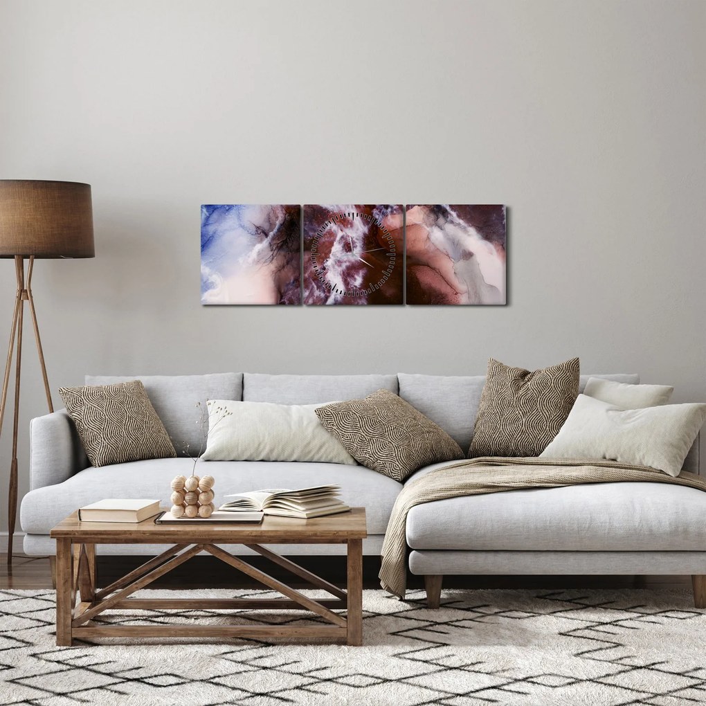Tablou - Marmură violet N⁰3 (cu ceas) (90x30 cm)