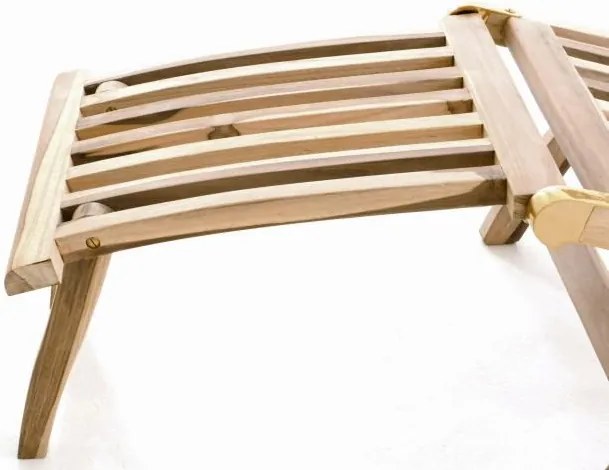 Șezlong de grădină din lemn DIVERO Florentine + căptușeală -