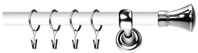 Galerie duo - PRINCE /19 - ALB LUCIOS + INOX (Alege marime: 280 cm)