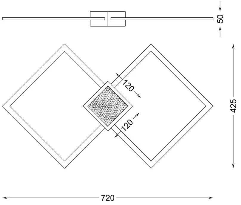 Plafoniera LED design modern HEX 72x42cm