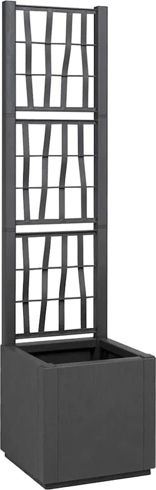 vidaXL Cutie pentru flori Gri închis 36 x 36 x 140 cm Plastic