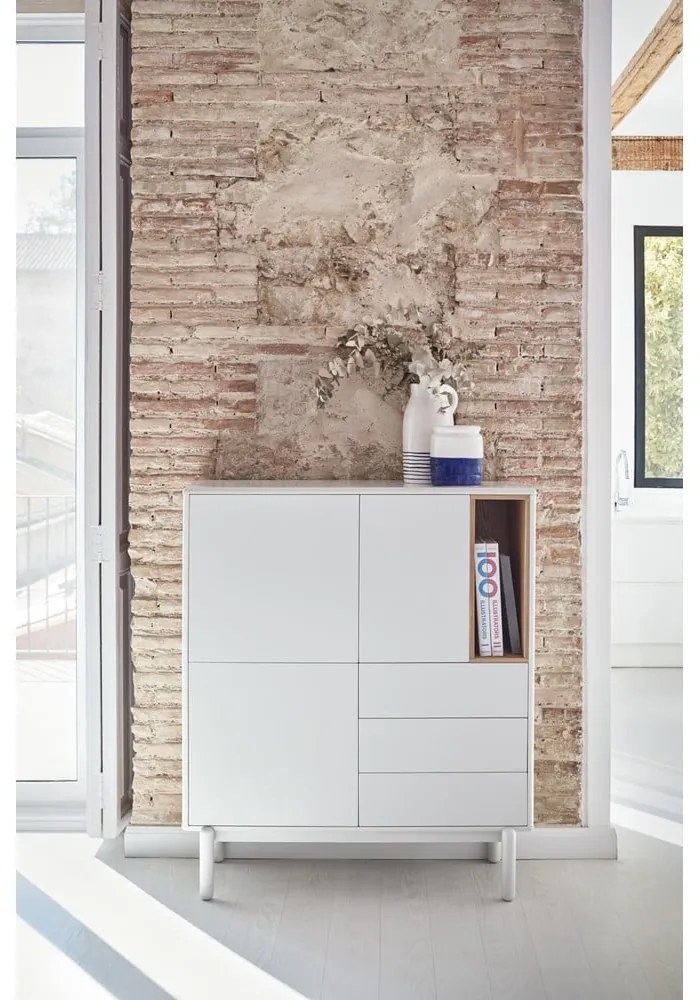 Comodă crem 100x120x40 cm Corvo – Teulat