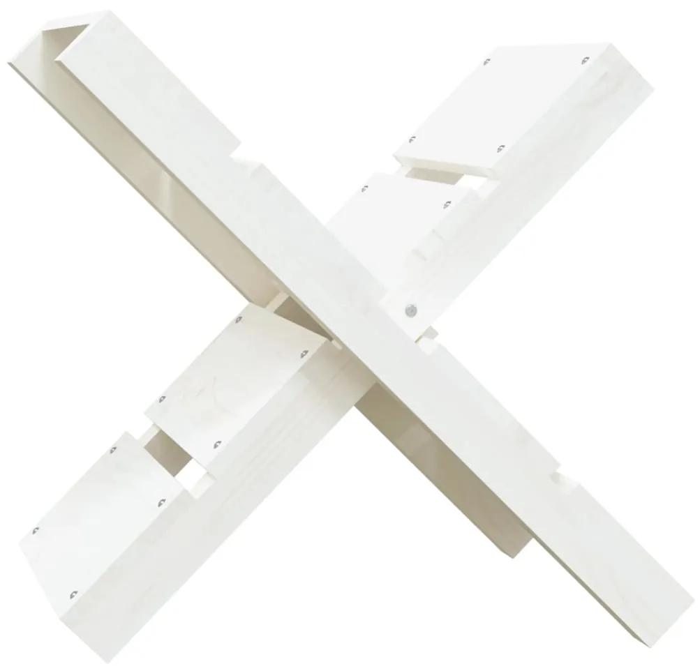 Suport pentru busteni alb 47x39,5x48 cm lemn masiv de pin Alb